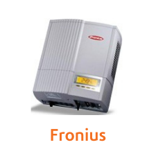 Classic Fronius inverter with yellow display.