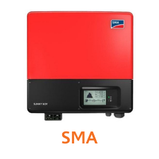 Red SMA Sunny Boy inverter.